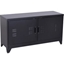Picture of HOMCOM Industrial TV Cabinet Stand Media Center Steel Shelf Doors Storage System