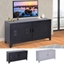 Picture of Industrial TV Cabinet Stand Media Center Steel Shelf Doors Storage System Unit