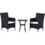 Picture of Outsunny Rattan Bistro Set, 3 Pcs-Black