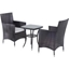 Picture of Outsunny 3 Pcs Rattan Bistro Set: 1 x Table, 2 x Chairs-Brown