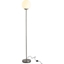 Picture of HOMCOM 171cm Glass Globe Floor Lamp Metal Frame Sphere Light Pedal Switch Unique Silver