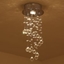 Picture of HOMCOM Crystal Ceiling Chandelier, Spiral Rain Drop-Silver/Crystal
