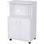 Picture of HOMCOM Kitchen Trolley 2-Door Cabinet W/Wheels, 60.4Wx40.3Dx97Hcm-White Oak
