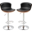 Picture of HOMCOM PU Leather Upholstered Twin-Pair Height Adjustable Barstools Black