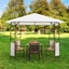 Picture of Outsunny Modern Outdoor Gazebo for Garden and Festivals, Patio Party Tent, Wedding Canopy Pavilion Cream-white