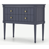 Picture of Bourbon Vintage Cabinet, Slate Blue & Brass