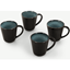 Picture of Krisha Set of 4 Reactive Glaze Mugs, Turquoise & Charcoal