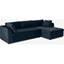Picture of Mogen Right Hand Facing Chaise End Sofa Bed with Storage, Sapphire Blue Velvet