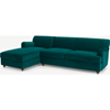 Picture of Orson Left Hand Facing Chaise End Sofa Bed, Velvet Seafoam Blue