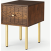 Picture of Hedra Bedside Table, Mango Wood & Brass