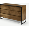 Picture of Rena Wide Chest of Drawers, Mango Wood & Black