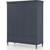 Picture of Bourbon Vintage 3 Door Triple Wardrobe, Slate Blue