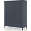 Picture of Bourbon Vintage 3 Door Triple Wardrobe, Slate Blue