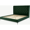 Picture of Romare Super King Size Bed, Bottle Green Velvet with Nickel Legs