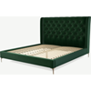 Picture of Romare Super King size Bed, Bottle Green Velvet with Copper Legs
