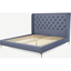 Picture of Romare Super King size Bed, Denim  Cotton with Copper Legs