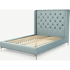 Picture of Romare Double size Bed, Sea Green Cotton with Copper Legs