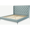 Picture of Romare Super King Size Bed, Sea Green Cotton with Nickel Legs