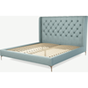 Picture of Romare Super King size Bed, Sea Green Cotton with Copper Legs