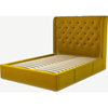 Picture of Romare Double size Bed  with Drawers, Saffron Yellow Velvet