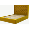 Picture of Romare King size Bed  with Drawers, Saffron Yellow Velvet