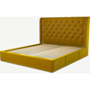 Picture of Romare Super King size Bed  with Drawers, Saffron Yellow Velvet