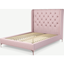 Picture of Romare Double size Bed, Tea Rose Pink Cotton with Copper Legs