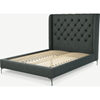 Picture of Romare Double Bed, Etna Grey Wool with Nickel Legs