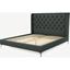 Picture of Romare Super King Size Bed, Etna Grey Wool with Nickel Legs