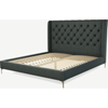Picture of Romare Super King size Bed, Etna Grey Wool with Copper Legs