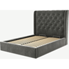 Picture of Romare Double size Bed  with Ottoman, Steel Grey  Velvet