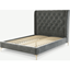 Picture of Romare Double size Bed, Steel Grey  Velvet with BrassLegs