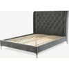 Picture of Romare King Size Bed, Steel Grey Velvet with Nickel Legs