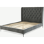 Picture of Romare King Size Bed, Steel Grey Velvet with Nickel Legs