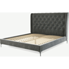 Picture of Romare Super King size Bed, Steel Grey Velvet with Nickel Legs