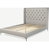 Picture of Romare King Size Bed, Ghost Grey Cotton with Nickel Legs