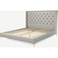 Picture of Romare Super King size Bed, Ghost Grey Cotton with Brass Legs