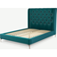 Picture of Romare Double size Bed, Tuscan Teal  Velvet with Copper Legs