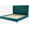 Picture of Romare Super King Size Bed, Tuscan Teal Velvet with Nickel Legs