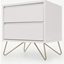Picture of Elona Bedside Table, Ivory White & Brass