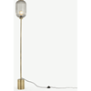 Picture of Briz Textured Glass Floor Lamp, Antique Brass & Smoke