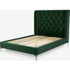 Picture of Romare Double Bed, Bottle Green Velvet with Nickel Legs