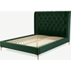 Picture of Romare King size Bed, Bottle Green Velvet with Copper Legs