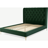 Picture of Romare King size Bed, Bottle Green Velvet with Brass Legs
