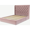 Picture of Romare King size Bed  with Drawers, Heather Pink Velvet
