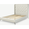 Picture of Romare Double Bed, Putty Cotton with Nickel Legs