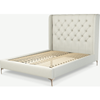 Picture of Romare Double size Bed, Putty Cotton with Copper Legs