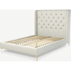 Picture of Romare Double size Bed, Putty Cotton with Brass Legs