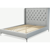 Picture of Romare King Size Bed, Wolf Grey Wool with Nickel Legs