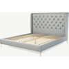 Picture of Romare Super King size Bed, Wolf Grey Wool with Brass Legs